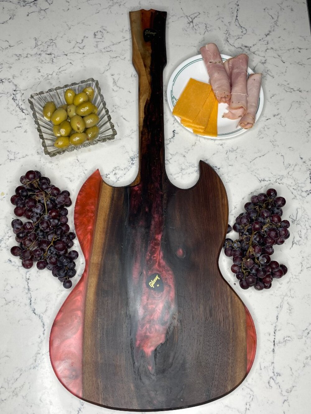 "Guitar"-Erie Board - Charcuterie Board w/ Resin (SG03)